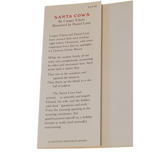 1991 Santa Cows Children's Book Hardback Cooper Edens Christmas - Picture 5 of 7